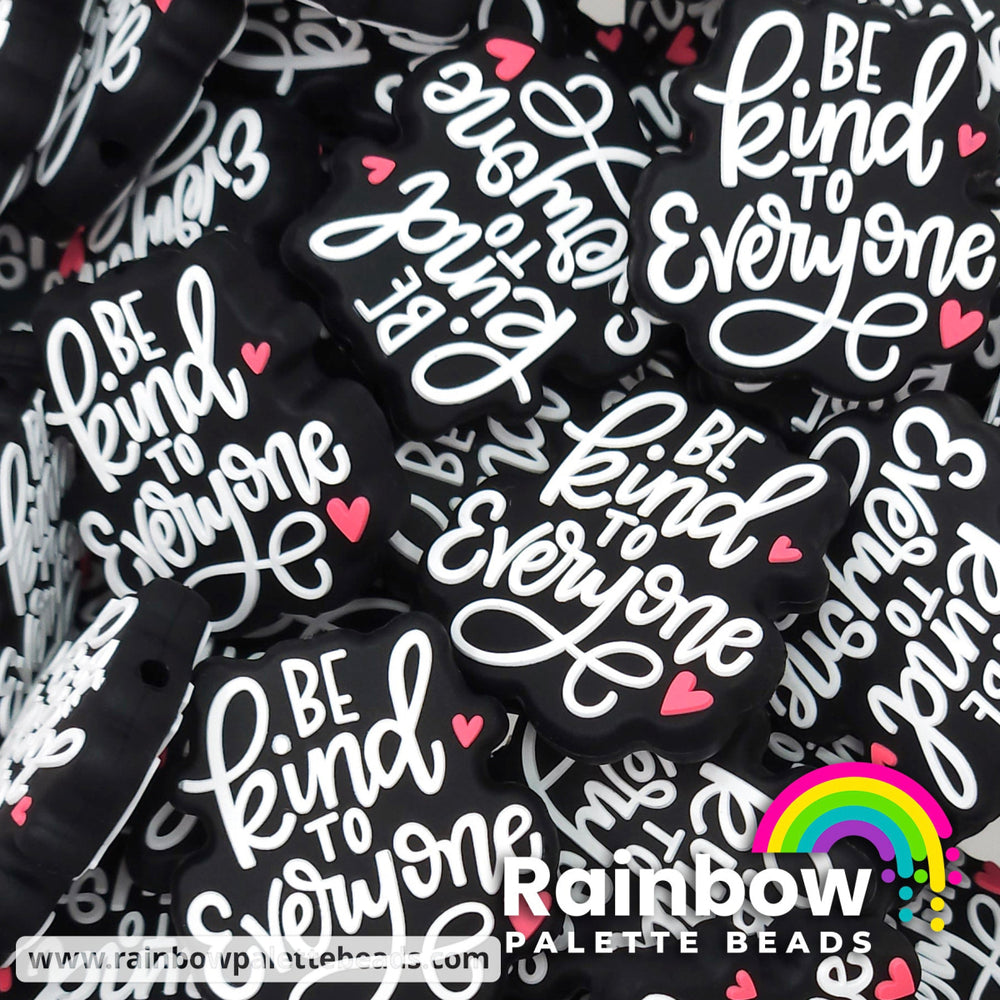 Be Kind to Everyone Exclusive Silicone Focal Bead Black / Single Bead Beads