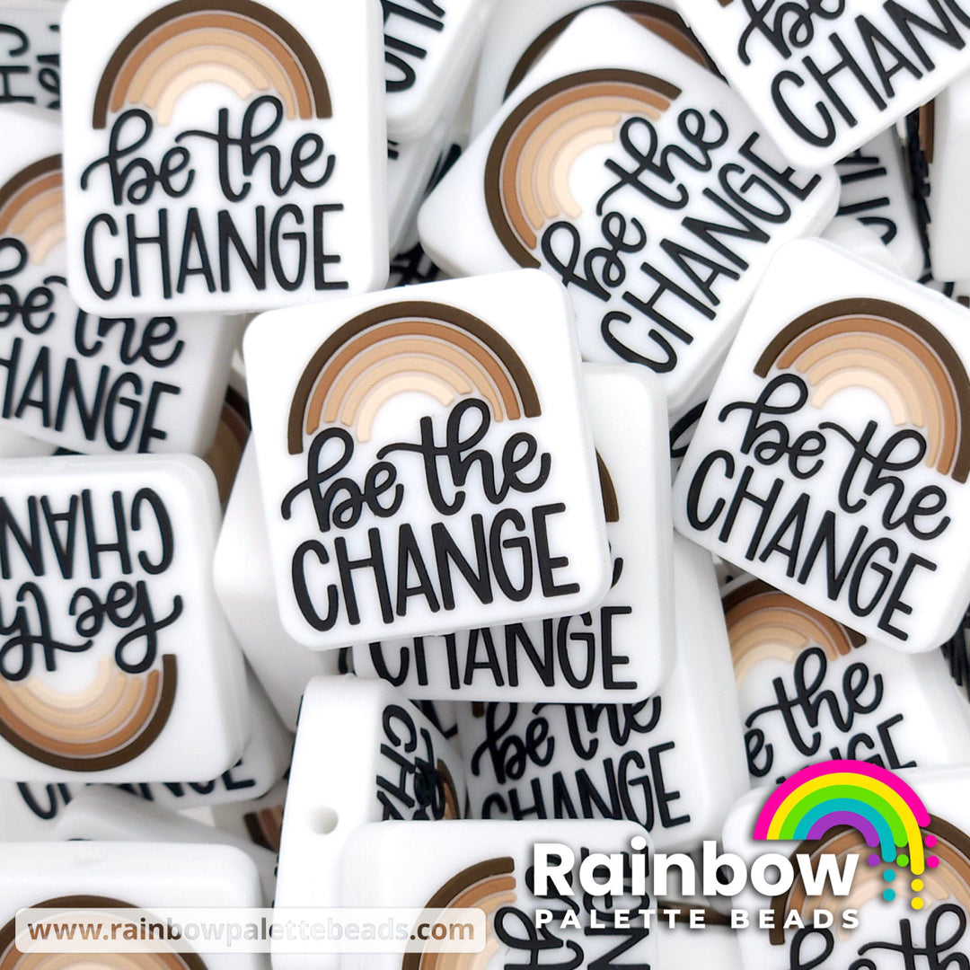 Be the Change Earthtone Rainbow Exclusive Silicone Focal Bead Beads