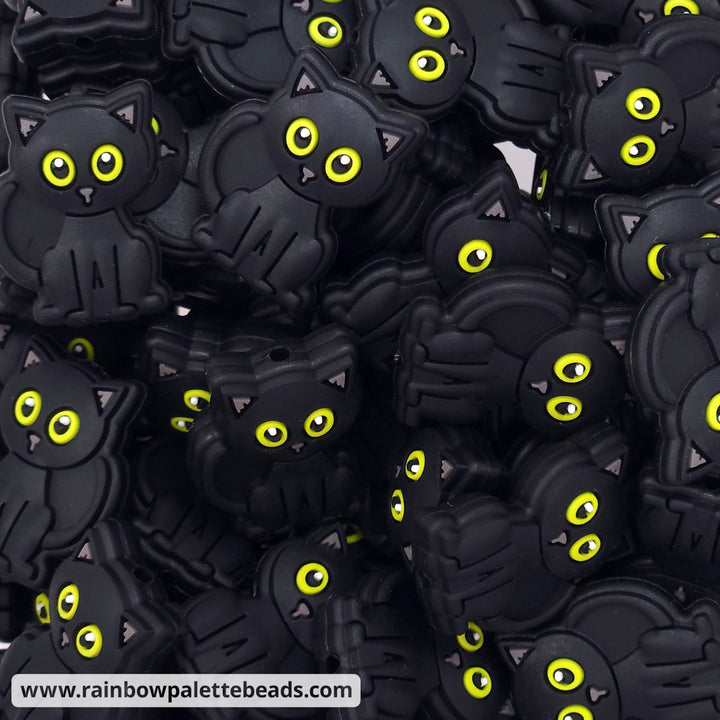 Black Cat Silicone Focal Bead Beads