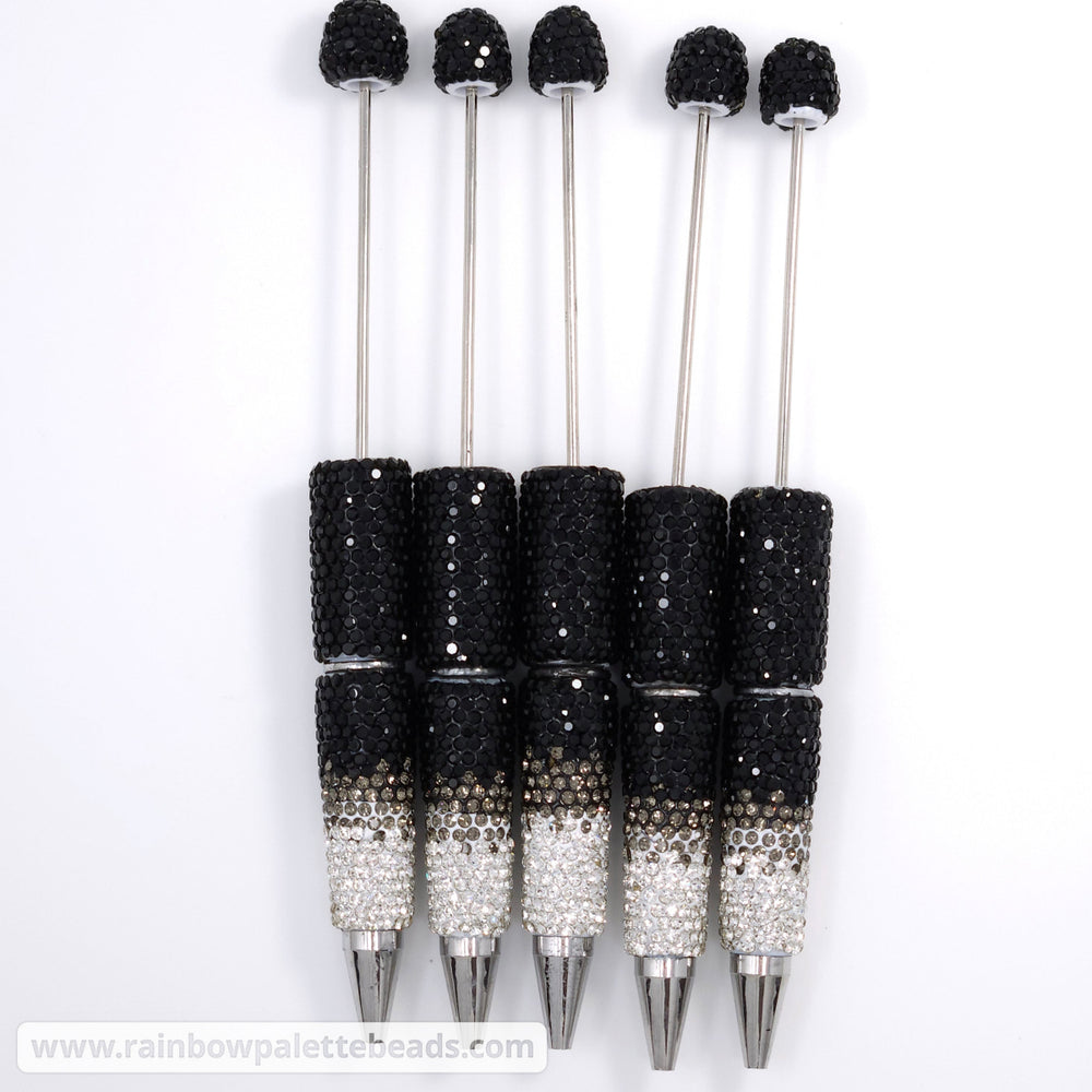 Black Neutrals Ombre Sparkle Full Rhinestone Beadable Diamond Pen