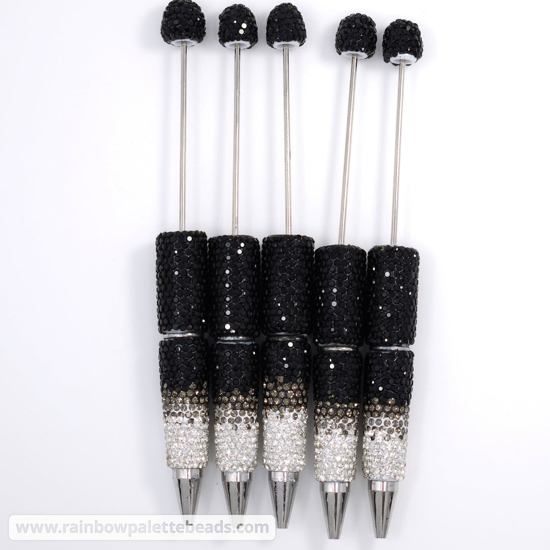Black Neutrals Ombre Sparkle Full Rhinestone Beadable Diamond Pen
