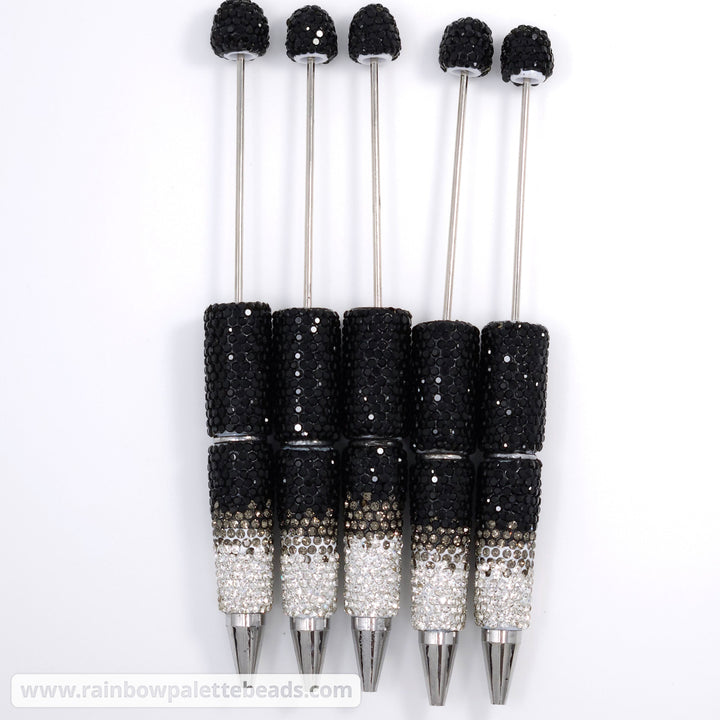 Black Neutrals Ombre Sparkle Full Rhinestone Beadable Diamond Pen