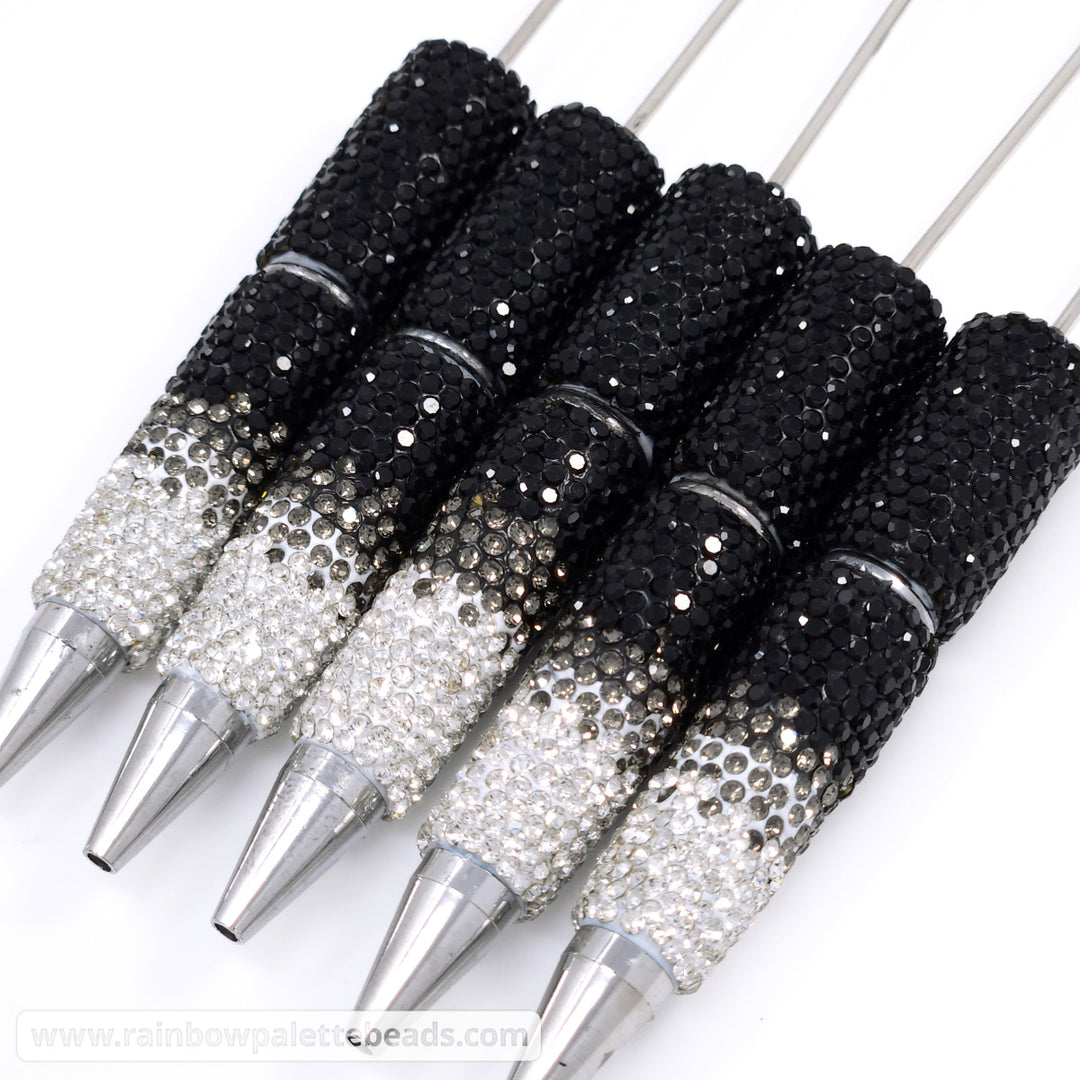 Black Neutrals Ombre Sparkle Full Rhinestone Beadable Diamond Pen