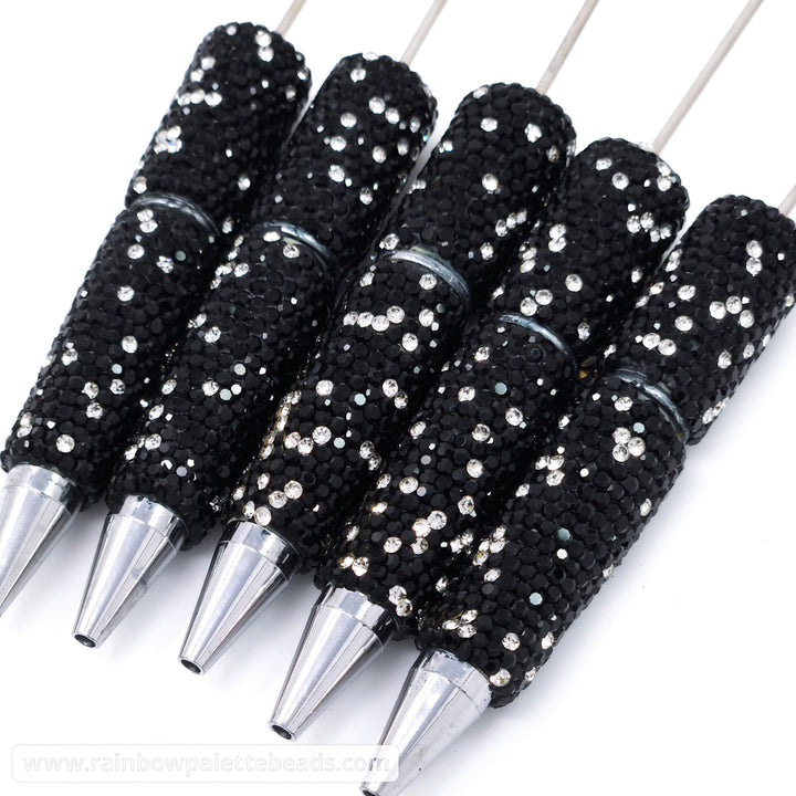 Black Sparkle Fully Covered Rhinestone Beadable Diamond Pen