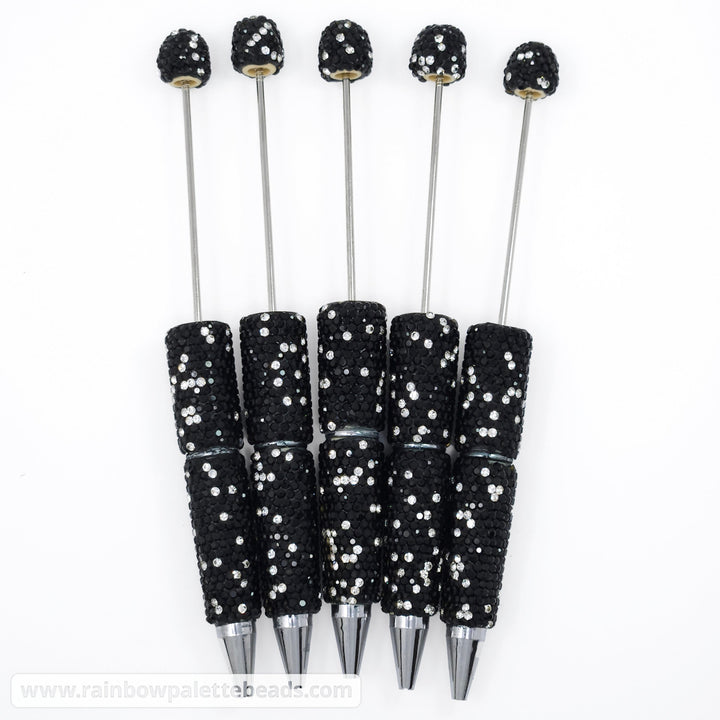 Black Sparkle Fully Covered Rhinestone Beadable Diamond Pen