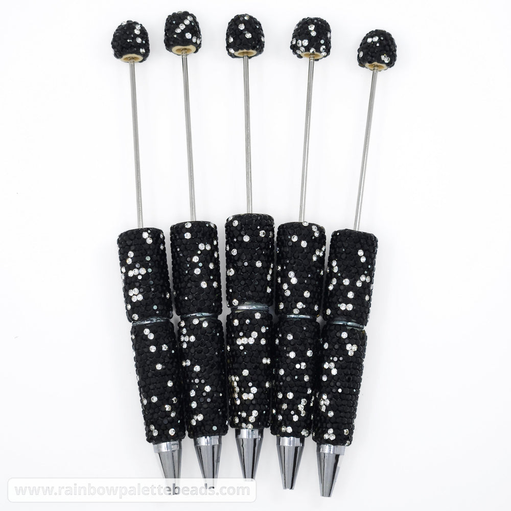 Black Sparkle Fully Covered Rhinestone Beadable Diamond Pen