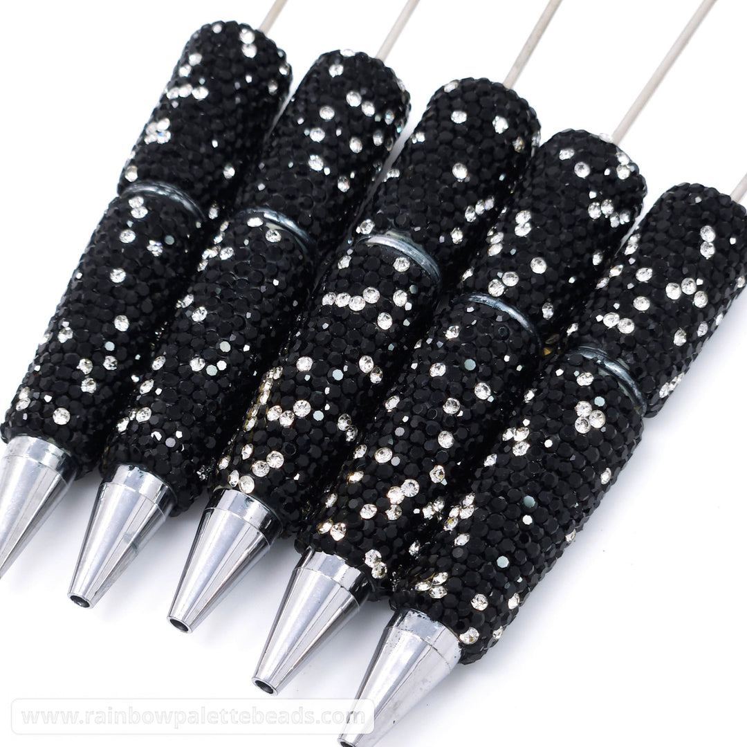 Black Sparkle Fully Covered Rhinestone Beadable Diamond Pen