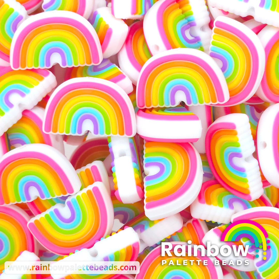 Bright Pastel Rainbow Exclusive Silicone Focal Bead Beads