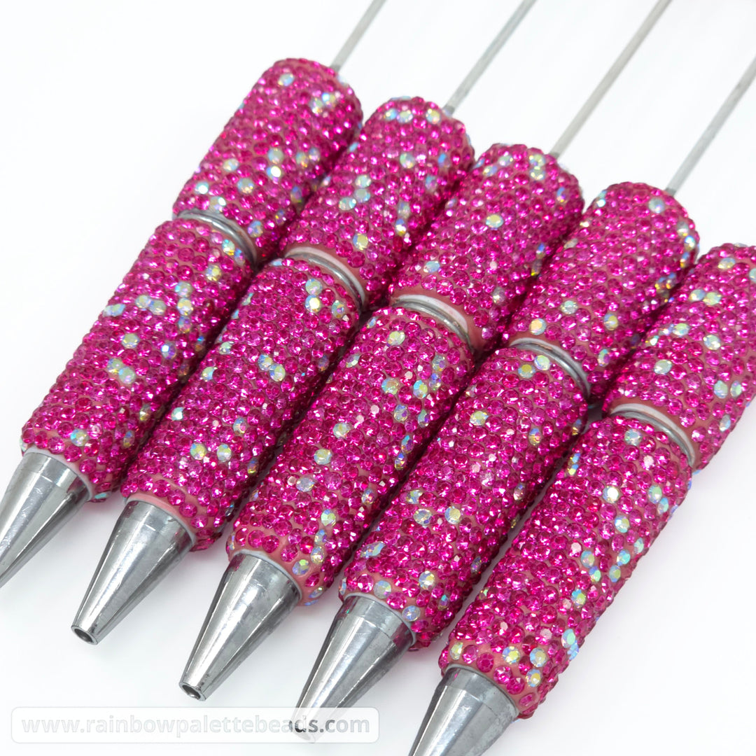 Bright Pink Sparkle Full Rhinestone Beadable Diamond Pen