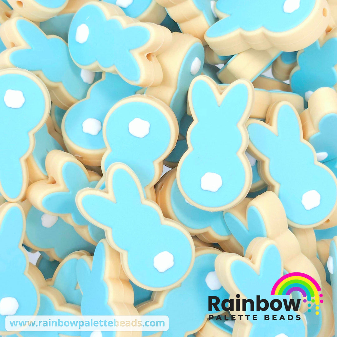 Bunny Cookie Exclusive Silicone Focal Beads Mist Blue Beads