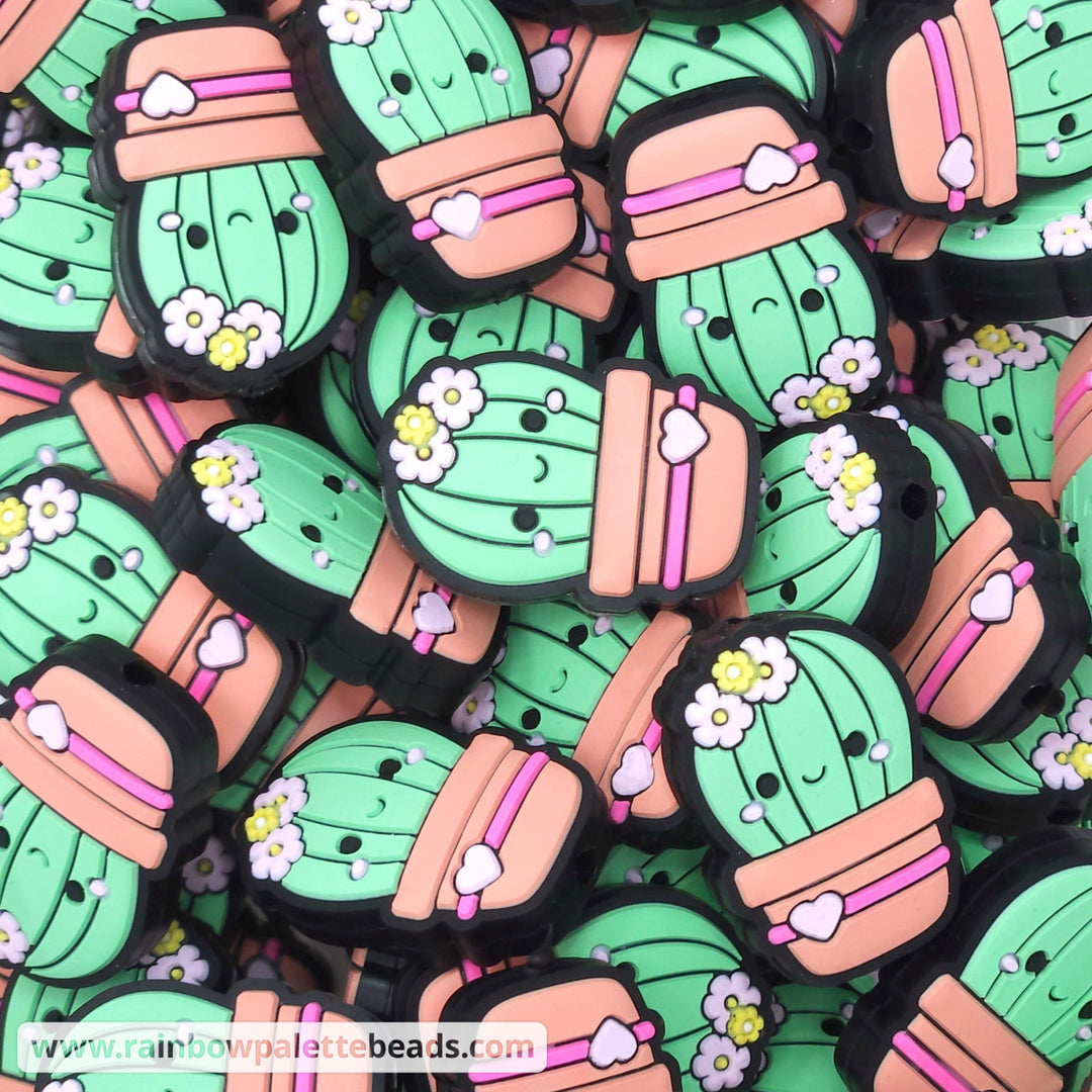 Cactus Silicone Focal Beads Pastel Beads
