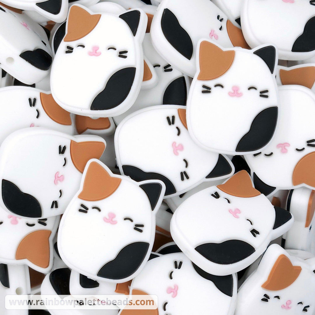 Calico Cat Squish Silicone Focal Beads Beads