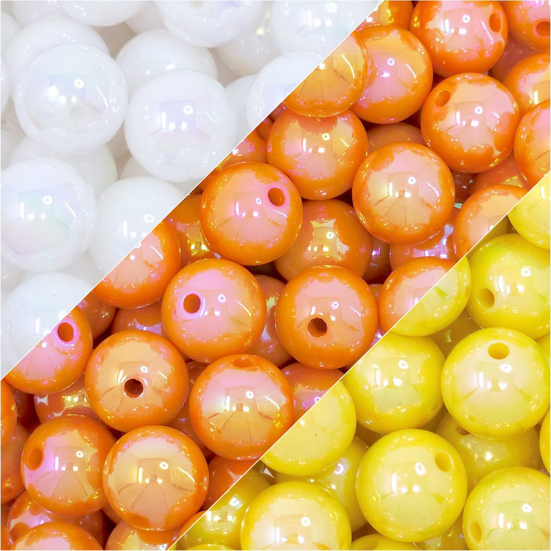 16mm AB Candy Corn Solid Acrylic Bead Mix (15 beads)