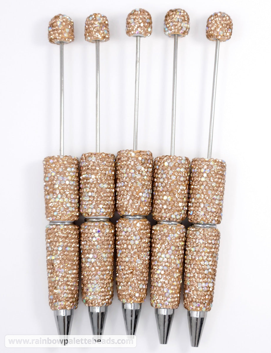 Champagne Brown Sparkle Full Rhinestone Beadable Diamond Pen