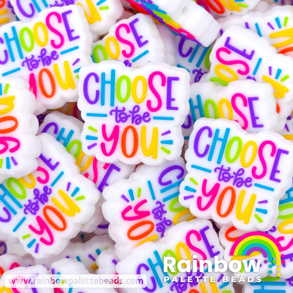 Choose to Be You Exclusive Silicone Focal Bead White Beads