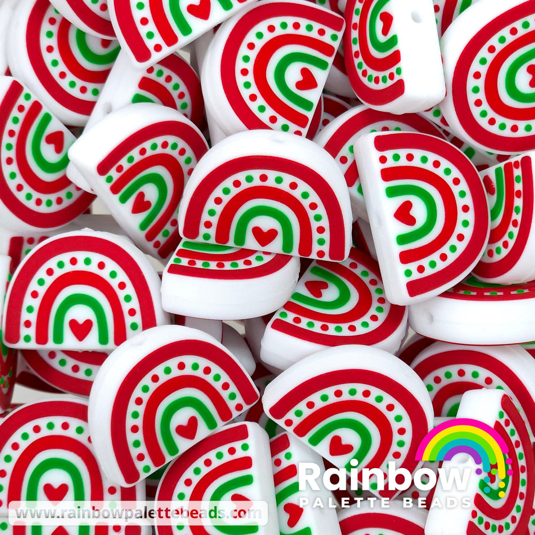 Christmas Boho Rainbow Exclusive Silicone Focal Bead Beads