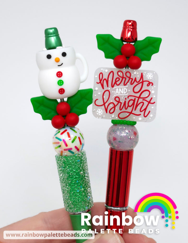 Christmas Holly Exclusive Silicone Focal Beads Beads