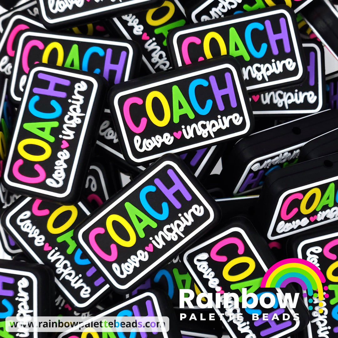 Coach Love Inspire Exclusive Silicone Focal Bead Neon Rainbow Beads