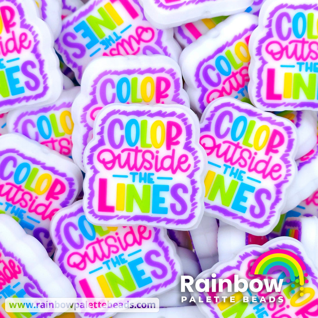 Color Outside the Lines Exclusive Silicone Focal Bead White / Single Bead Beads