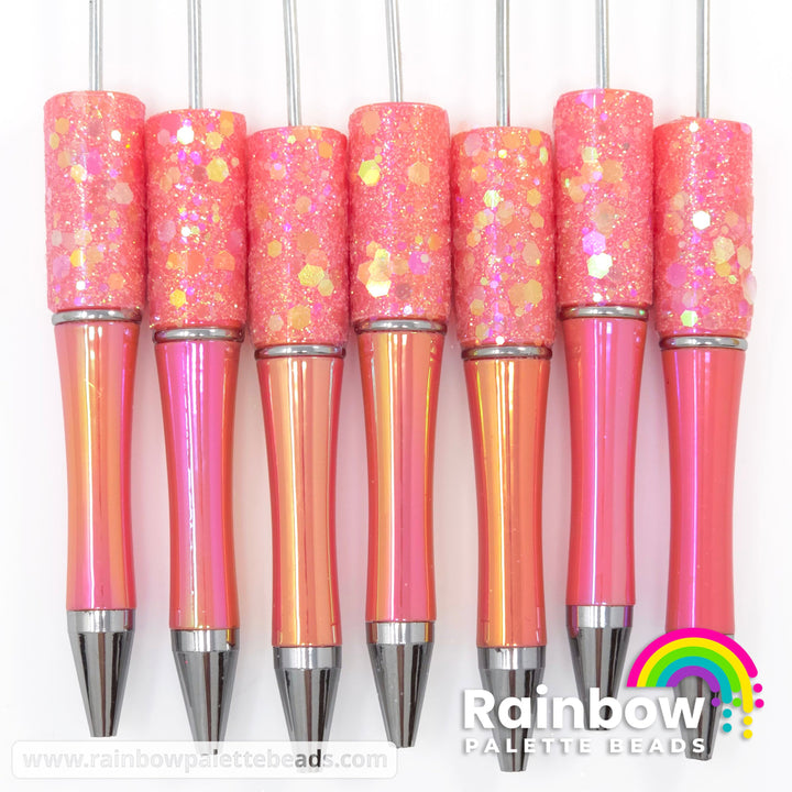 Coral Fairy Dust Opal Beadable Plastic Pen