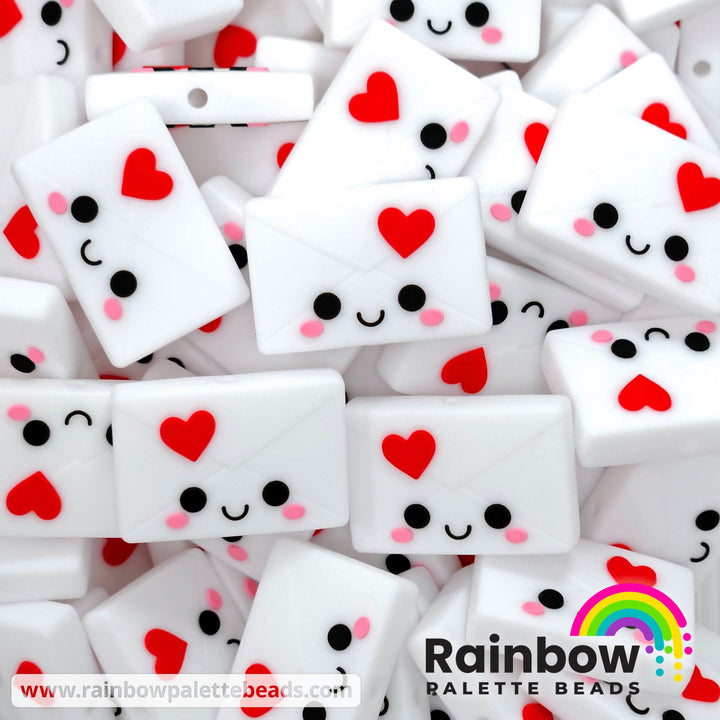 Cute Heart Mail (Envelope) Exclusive Silicone Focal Bead Beads