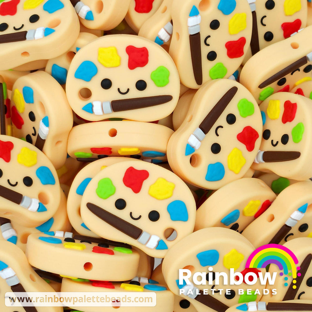 Cute Paint Palette Exclusive Silicone Focal Beads Classic Colors Beads