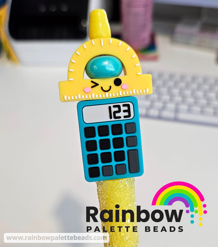 Cute Protractor Ruler Exclusive Silicone Focal Bead Beads