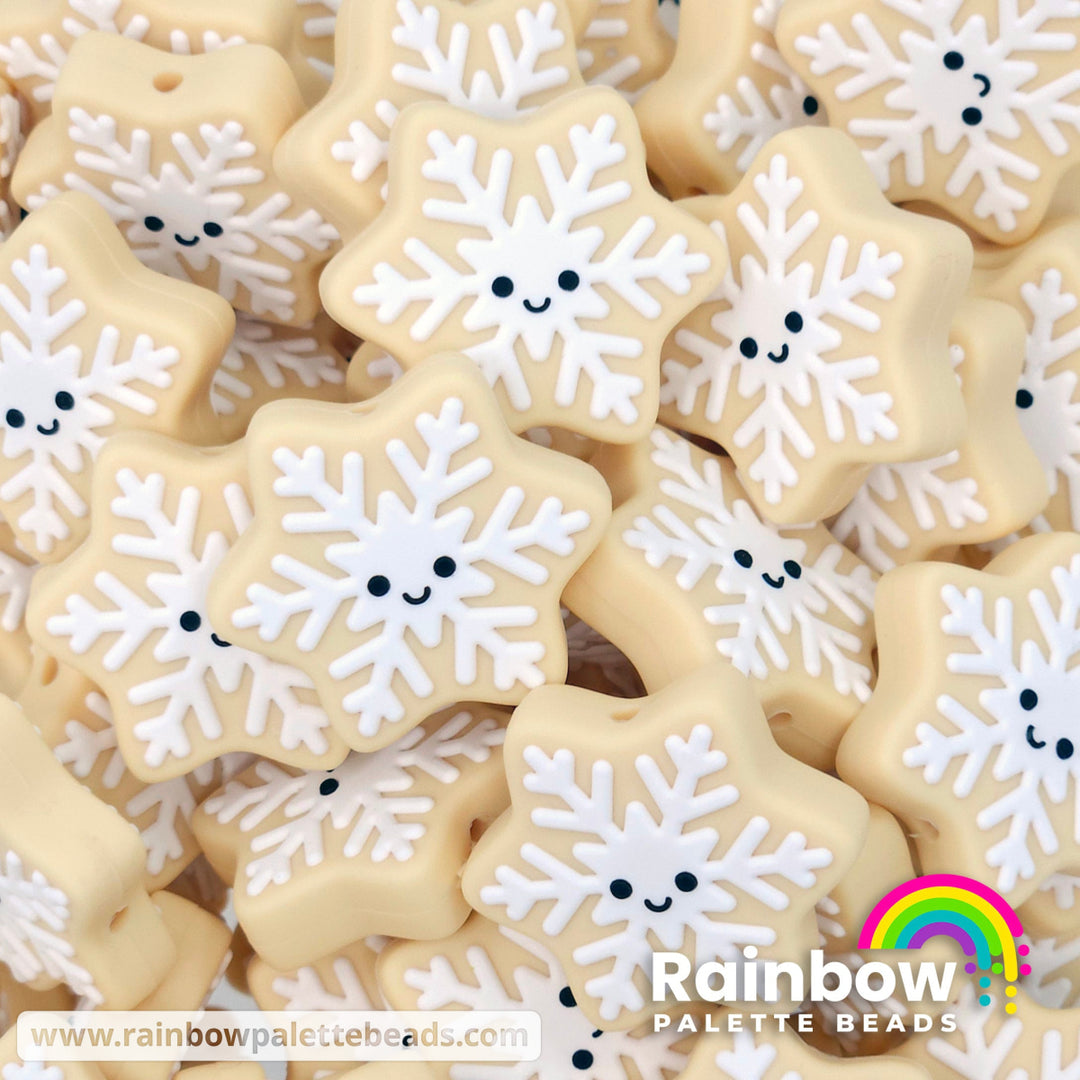 Cute Snowflake Sugar Cookie Exclusive Silicone Focal Beads Beads