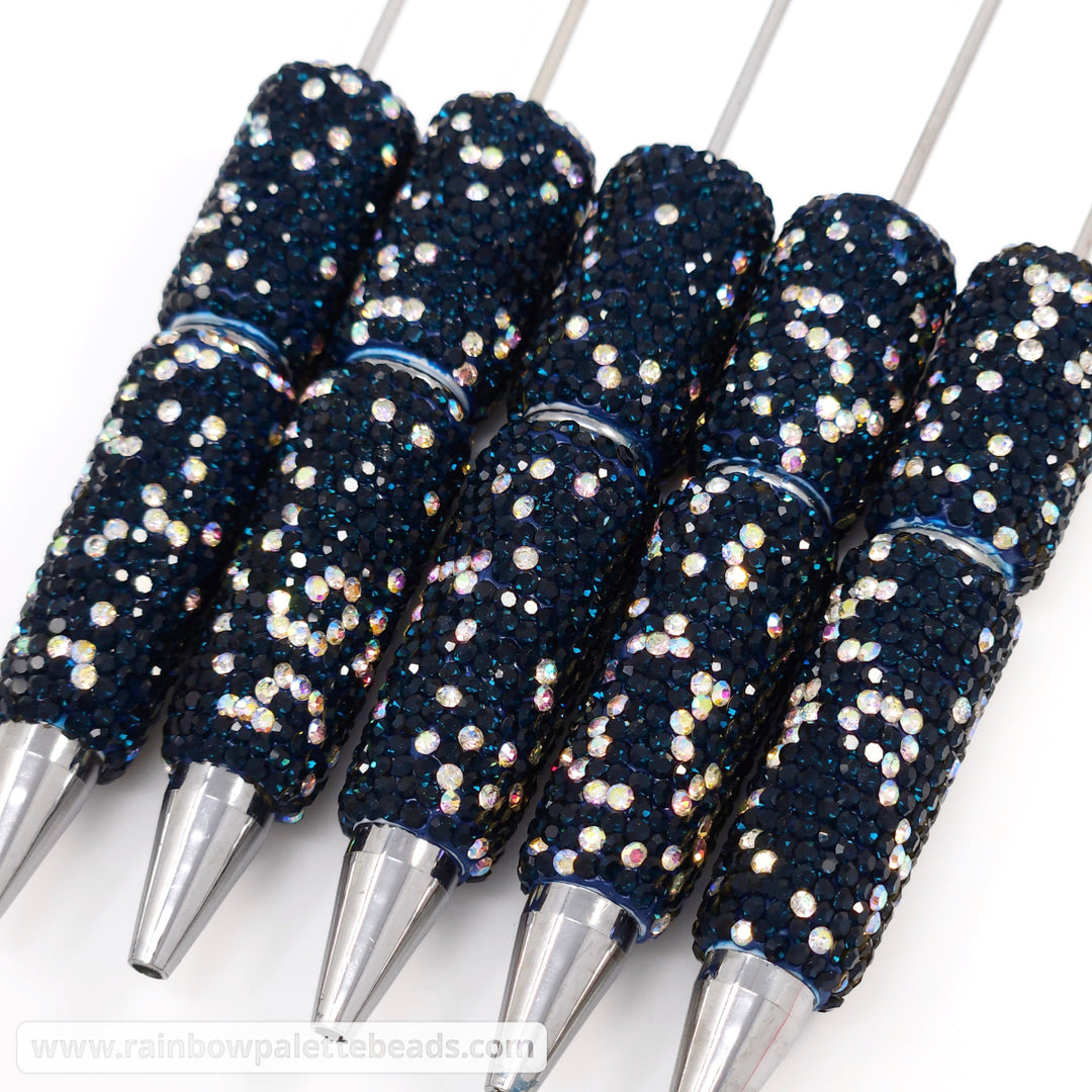 Darkest Blue Sparkle Full Rhinestone Beadable Diamond Pen