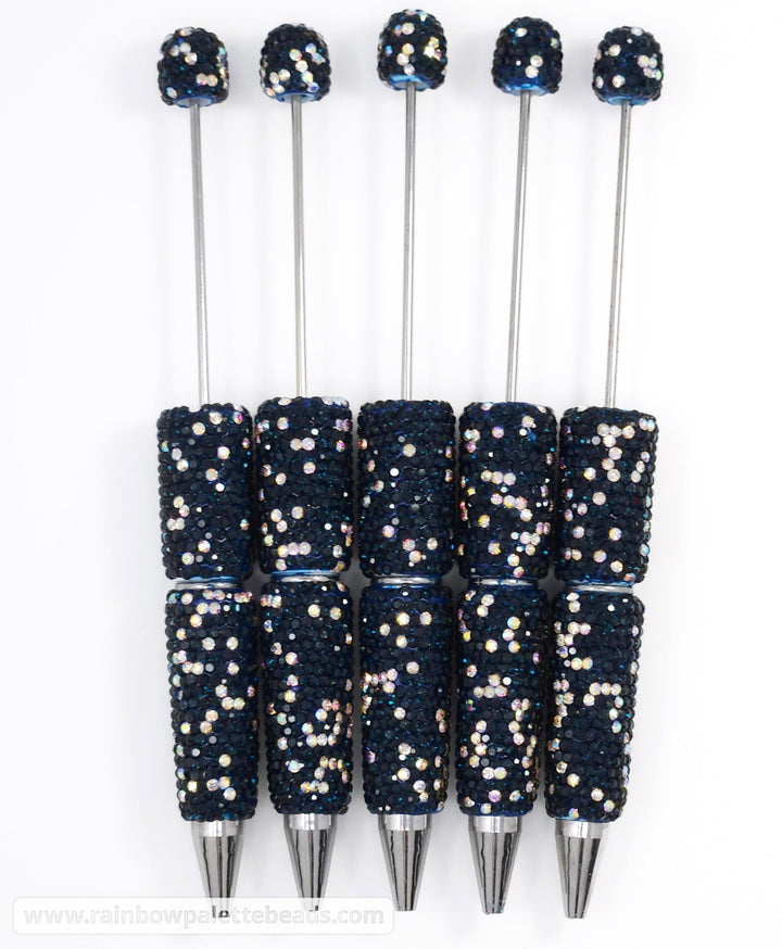 Darkest Blue Sparkle Full Rhinestone Beadable Diamond Pen