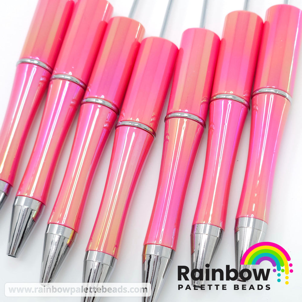 Deep Sunset Rose Opal Beadable Plastic Pen