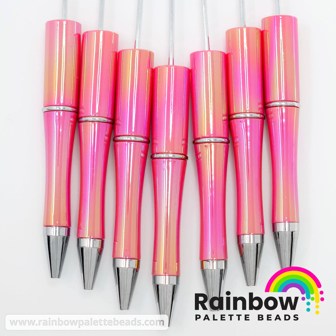 Deep Sunset Rose Opal Beadable Plastic Pen