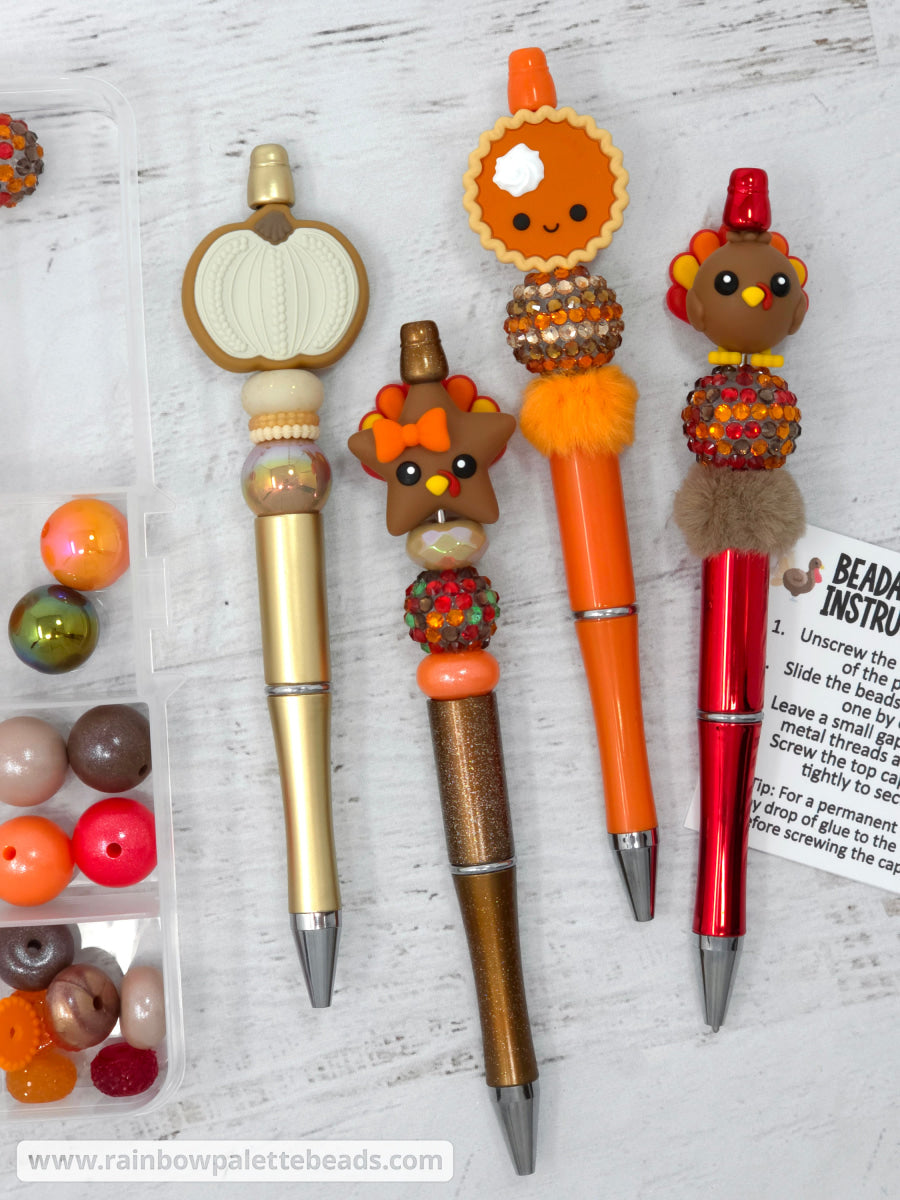 DIY Beadable Pen Thanksgiving/Fall Craft Kit #003