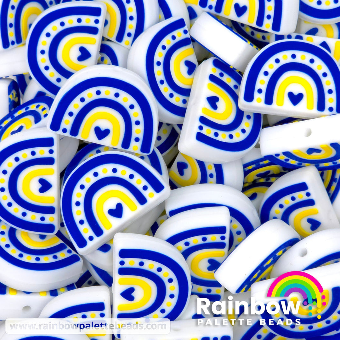 Down Syndrome Awareness Boho Rainbow (Blue/Yellow) Exclusive Silicone Focal Bead - Beads