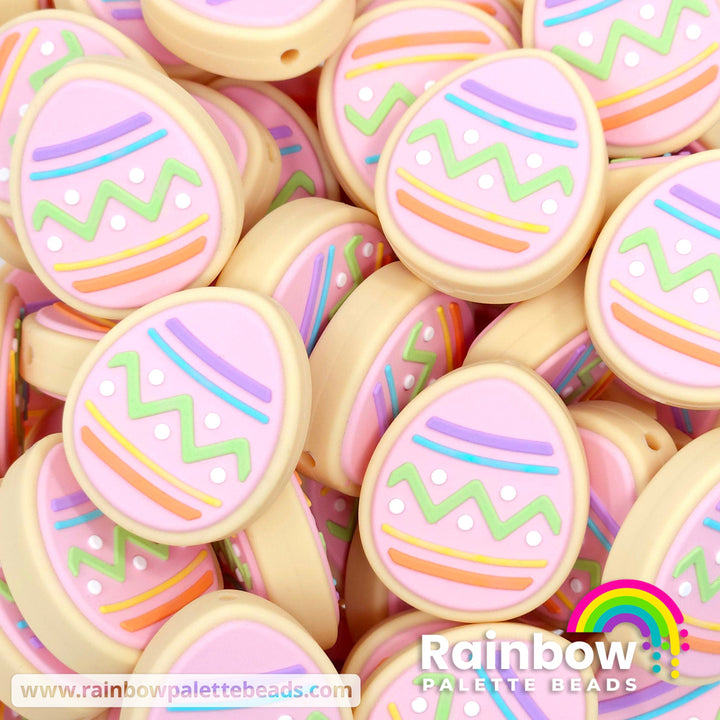 Easter Egg Sugar Cookie Exclusive Silicone Focal Beads Pastels/Pink Beads