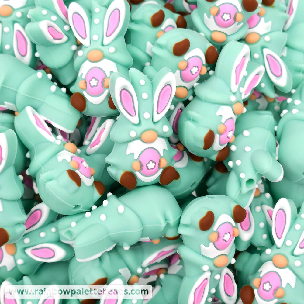 Easter Gnome Silicone Focal Beads Mint/Egg Beads