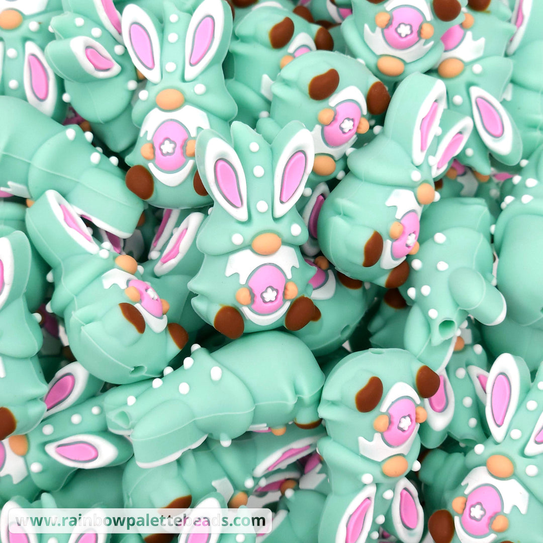 Easter Gnome Silicone Focal Beads Mint/Egg Beads