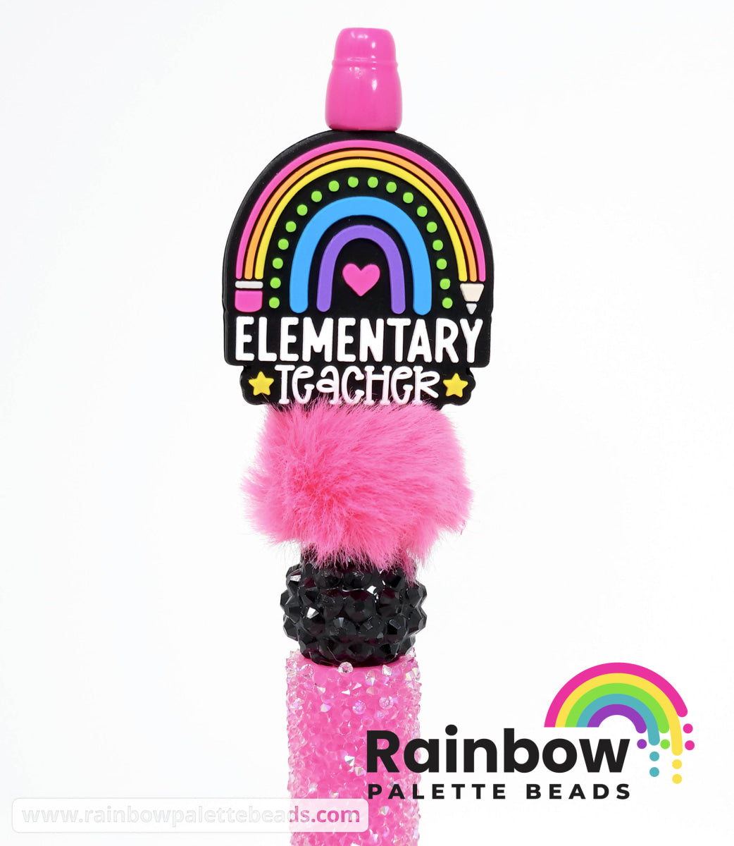 Elementary Teacher Rainbow Exclusive Silicone Focal Bead Beads