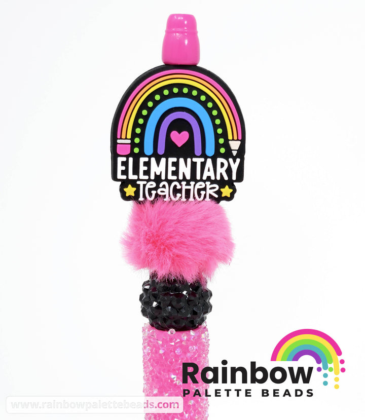Elementary Teacher Rainbow Exclusive Silicone Focal Bead Beads