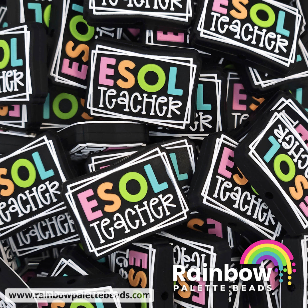ESOL Teacher Exclusive Silicone Focal Beads Pastel Rainbow Beads