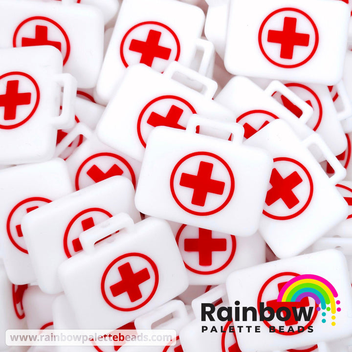 First Aid Kit Box Exclusive Silicone Focal Bead (No Face) Red / Single Bead Beads