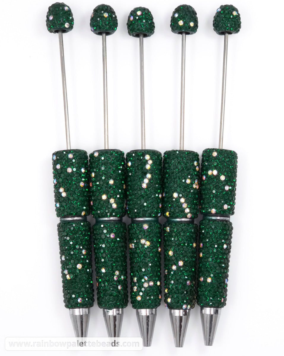 Forest Green Sparkle Full Rhinestone Beadable Diamond Pen