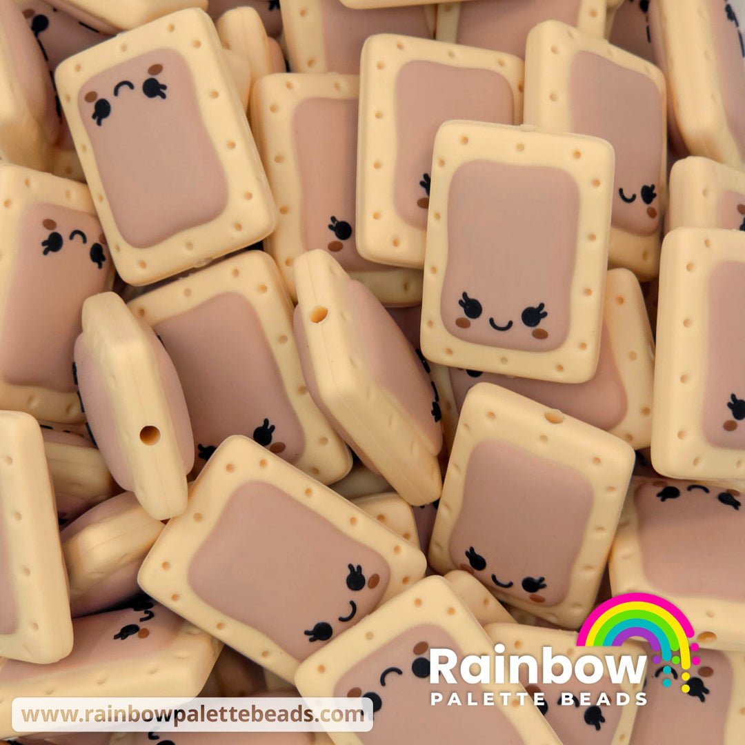Frosted Brown Sugar Cinnamon Toaster Pastry Exclusive Silicone Focal Beads - Beads