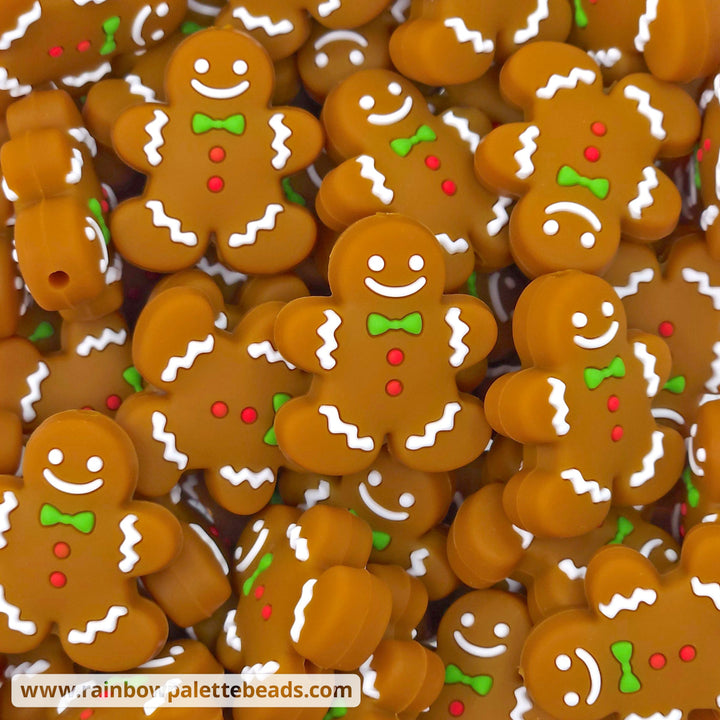 Gingerbread Man Silicone Focal Beads Beads