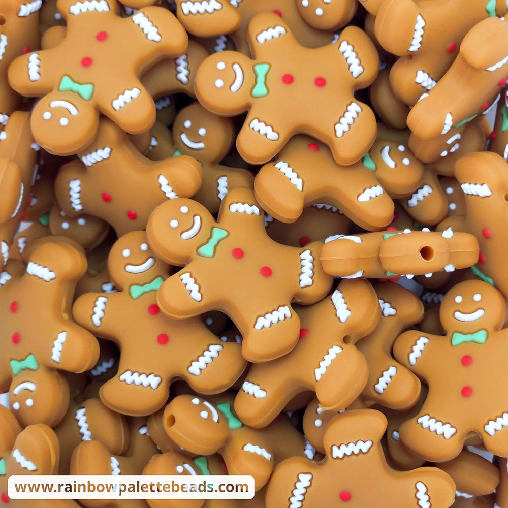 Gingerbread Man Silicone Focal Beads Old Design Beads