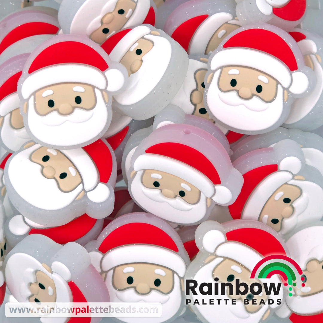 Glitter Santa Exclusive Silicone Focal Beads - Beads