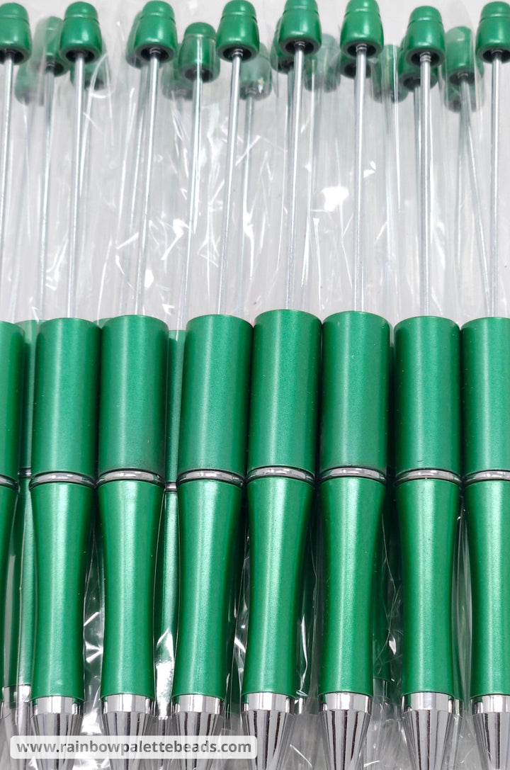 Green Pearlescent Beadable Plastic Pen