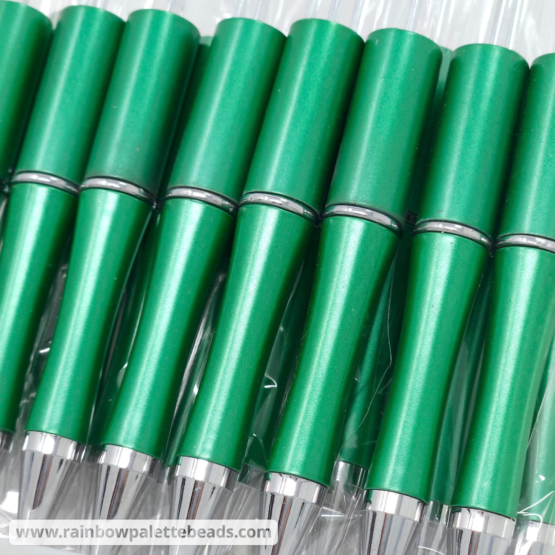 Green Pearlescent Beadable Plastic Pen