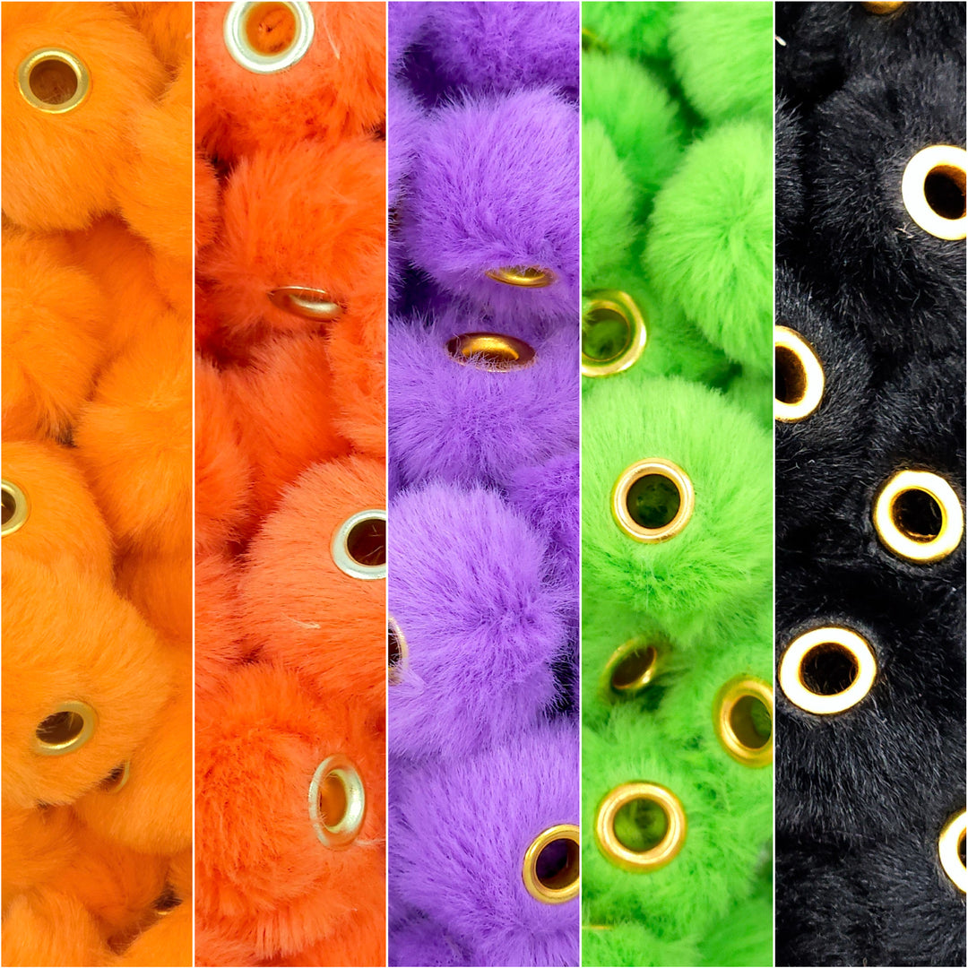 20mm Halloween Furry Fuzzy Abacus Spacer Bead Mix (25 beads)