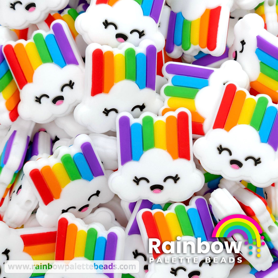 Happy Rainbow Cloud Exclusive Silicone Focal Bead Red Classic / Single Bead Beads